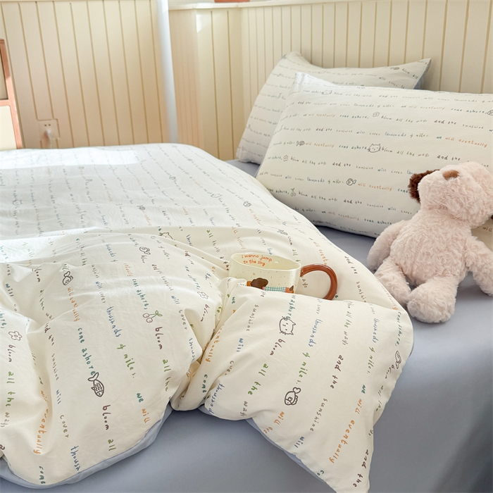 91家纺网 家纺一手货源 找家纺 夜笙家纺 2026新款古法水洗仿棉云感四件套 鱼梦