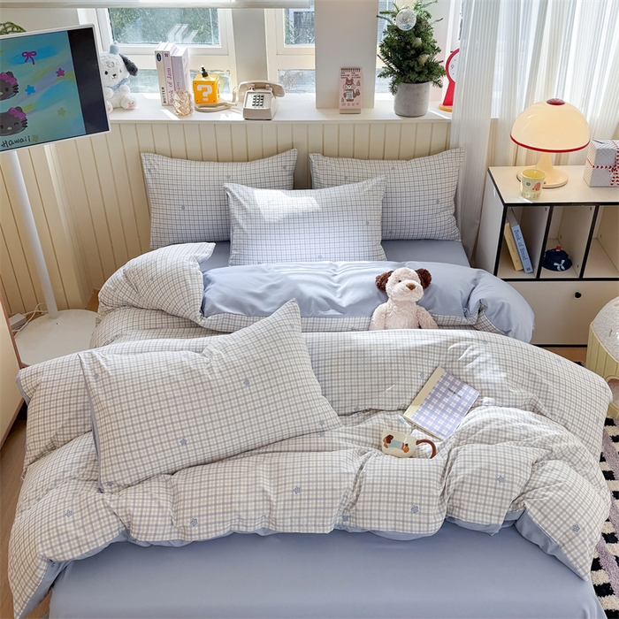 91家纺网 家纺一手货源 找家纺 夜笙家纺 2026新款古法水洗仿棉云感四件套 愿落星河