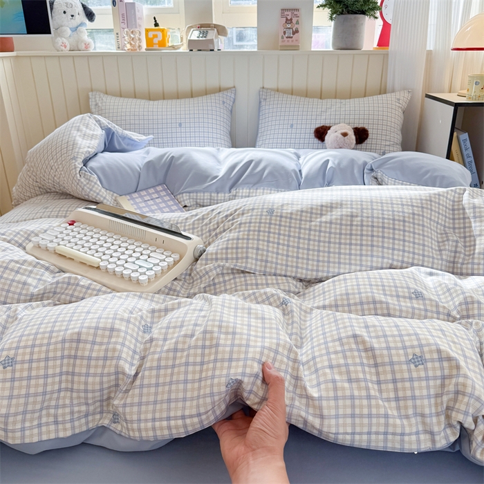 91家纺网 家纺一手货源 找家纺 夜笙家纺 2026新款古法水洗仿棉云感四件套 愿落星河