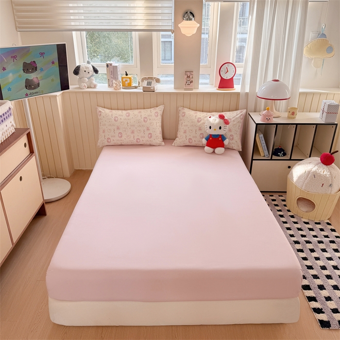 91家纺网 家纺一手货源 找家纺 夜笙家纺 2026新款古法水洗仿棉云感四件套 k蒂猫