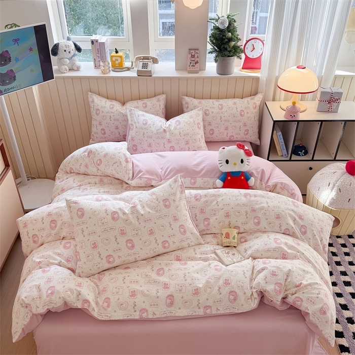 91家纺网 家纺一手货源 找家纺 （总）夜笙家纺 2026新款古法水洗仿棉云感四件套