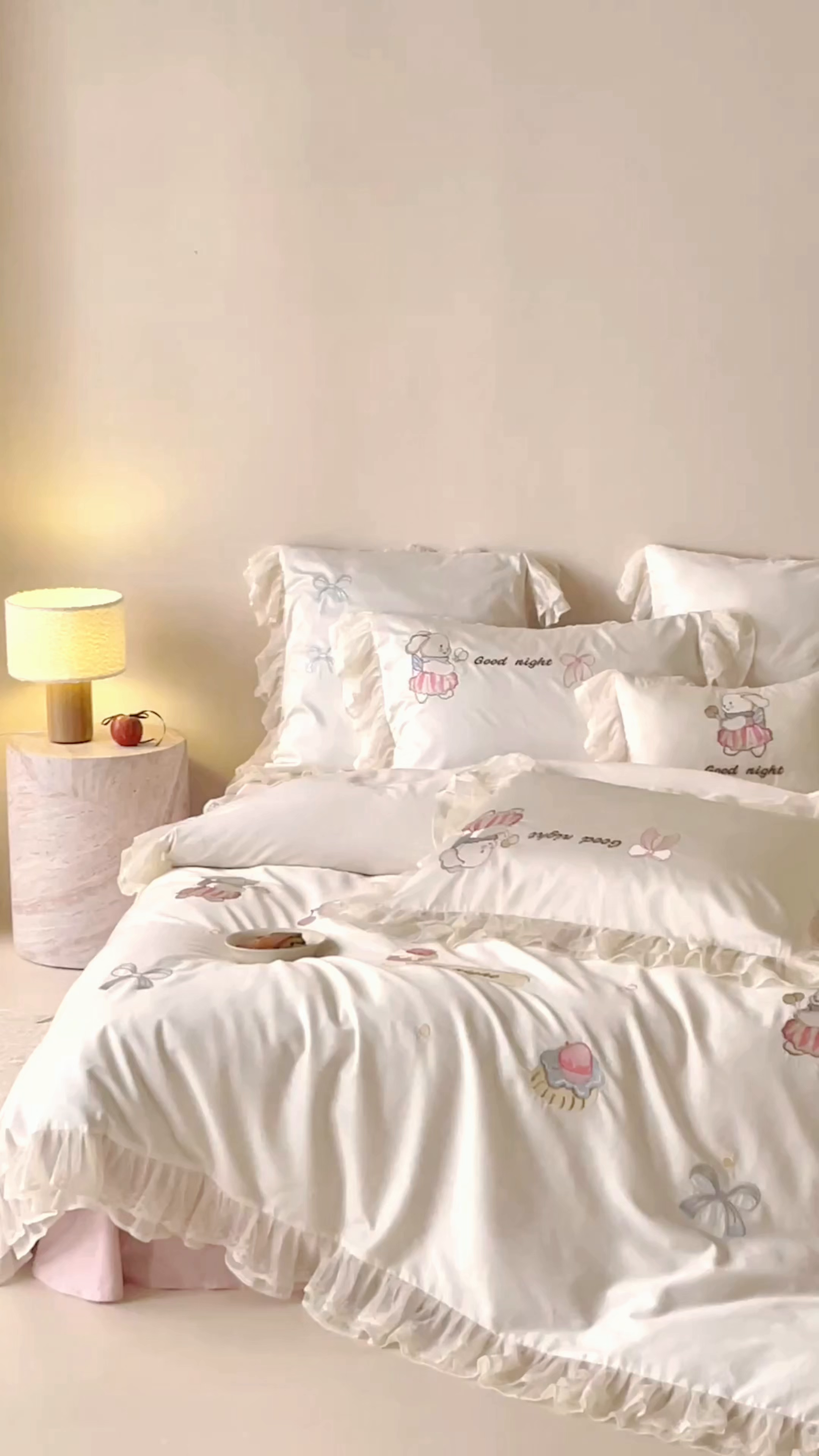 91家纺网 家纺一手货源 找家纺 （总）西西家居 2026春夏新款100s长绒棉纯棉四件套-半糖奶兔