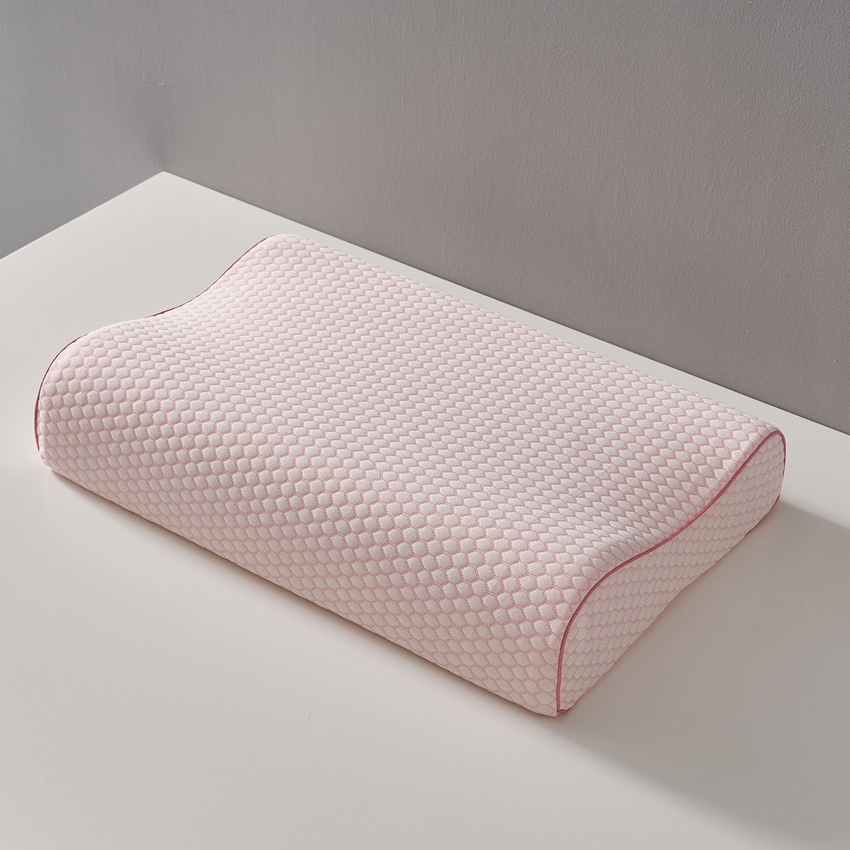 91家纺网 家纺一手货源 找家纺 鼎盛乳胶 2026新款水立方太空记忆枕枕头枕芯 粉