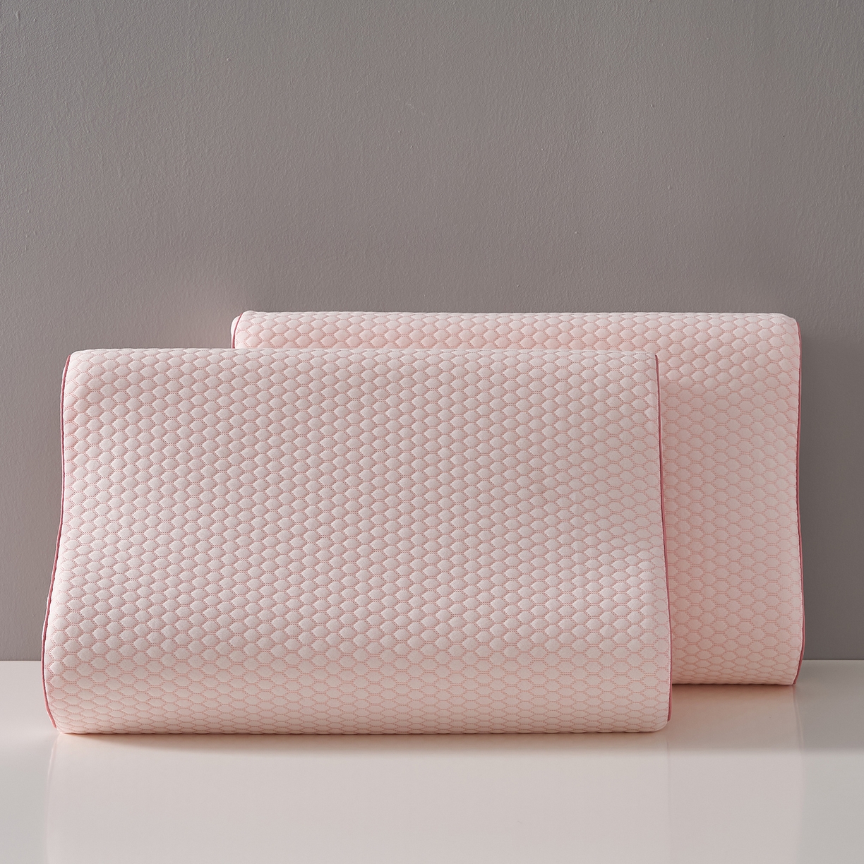 91家纺网 家纺一手货源 找家纺 鼎盛乳胶 2026新款水立方太空记忆枕枕头枕芯 粉