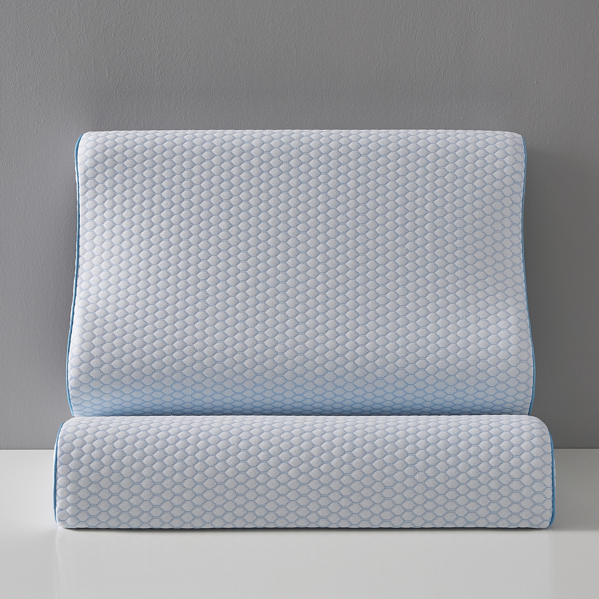 91家纺网 家纺一手货源 找家纺 鼎盛乳胶 2026新款水立方太空记忆枕枕头枕芯 蓝