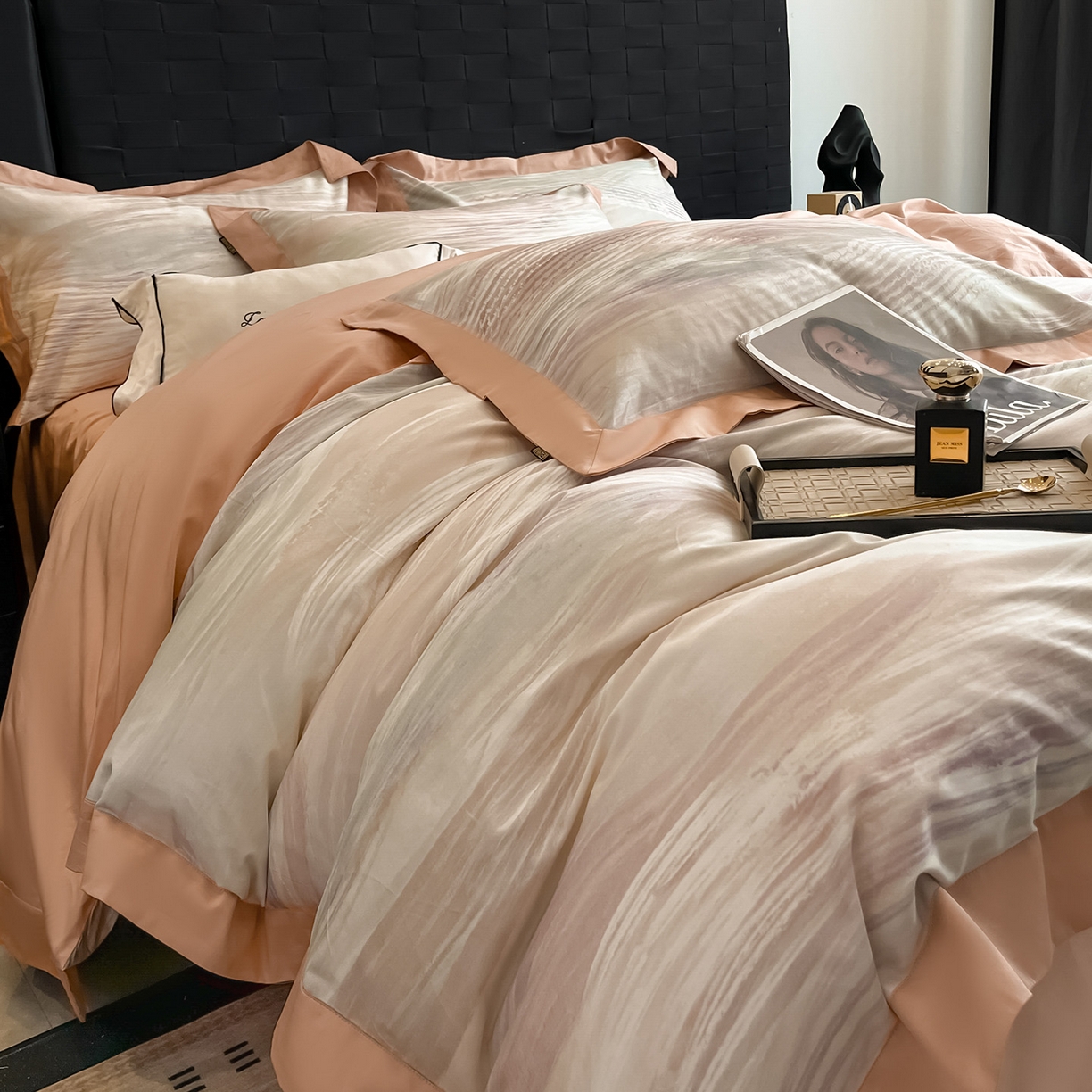 91家纺网 家纺一手货源 找家纺 （总）置顶家纺 2026春夏新款数码印花亲肤棉系列四件套-瓦伦西亚