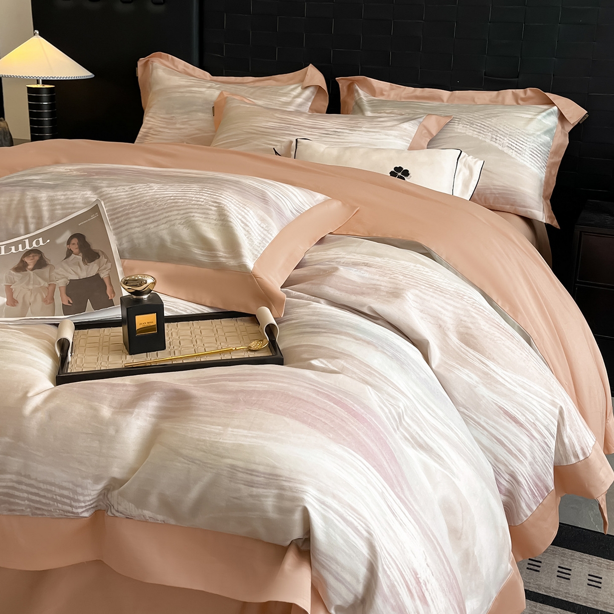 91家纺网 家纺一手货源 找家纺 （总）置顶家纺 2026春夏新款数码印花亲肤棉系列四件套-瓦伦西亚