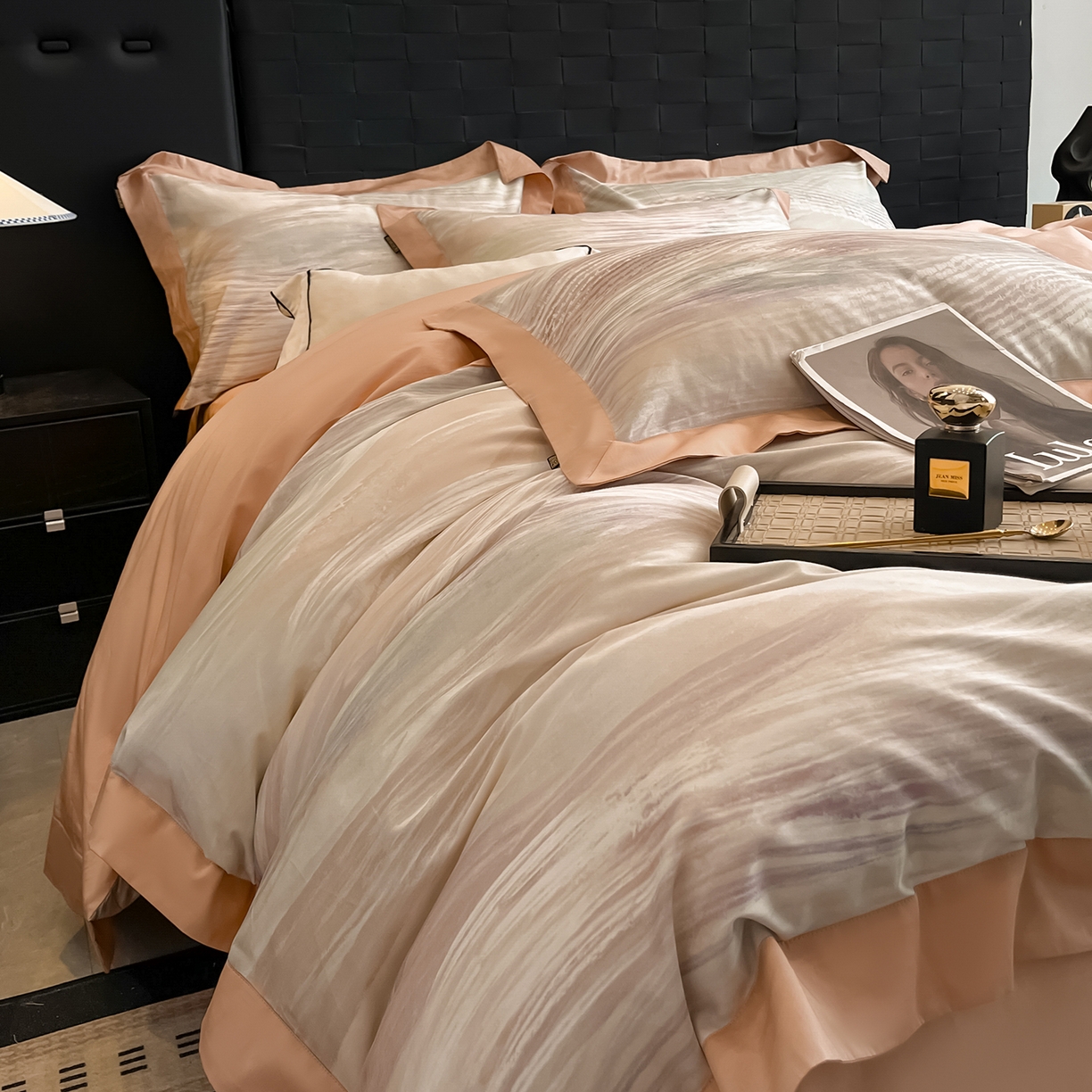 91家纺网 家纺一手货源 找家纺 （总）置顶家纺 2026春夏新款数码印花亲肤棉系列四件套-瓦伦西亚