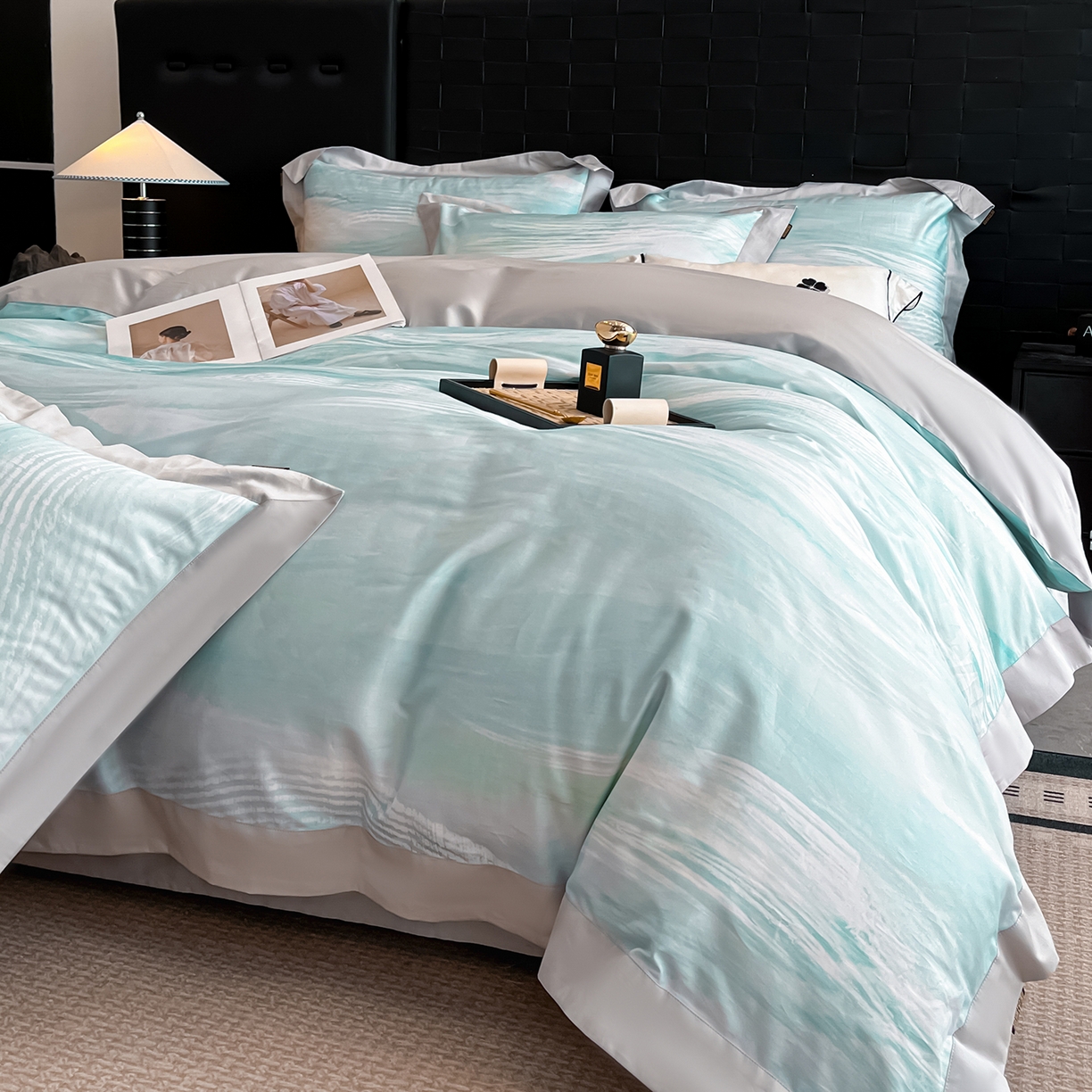 91家纺网 家纺一手货源 找家纺 （总）置顶家纺 2026春夏新款数码印花亲肤棉系列四件套-瓦伦西亚