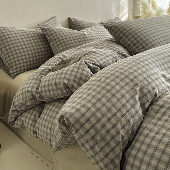 91家纺网 家纺一手货源 找家纺 （总）ab家纺 2026新款色织水洗棉全棉四件套