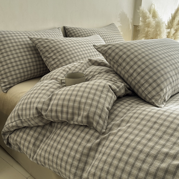 91家纺网 家纺一手货源 找家纺 （总）ab家纺 2026新款色织水洗棉全棉四件套