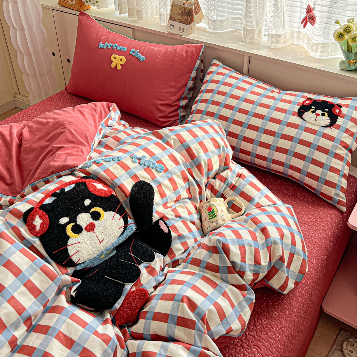 91家纺网 家纺一手货源 找家纺 （总）鑫喜莱家纺 2026新款全棉纯棉13372床盖款原创毛巾绣四件套