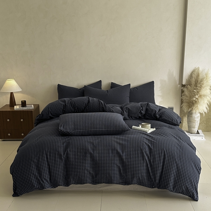 91家纺网 家纺一手货源 找家纺 （总）ab家纺 2026新款色织水洗棉全棉四件套