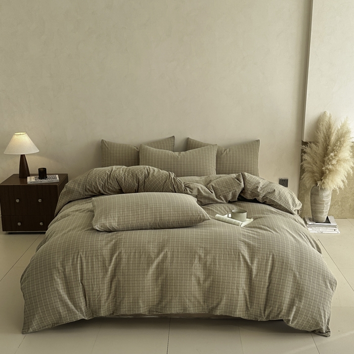 91家纺网 家纺一手货源 找家纺 （总）ab家纺 2026新款色织水洗棉全棉四件套