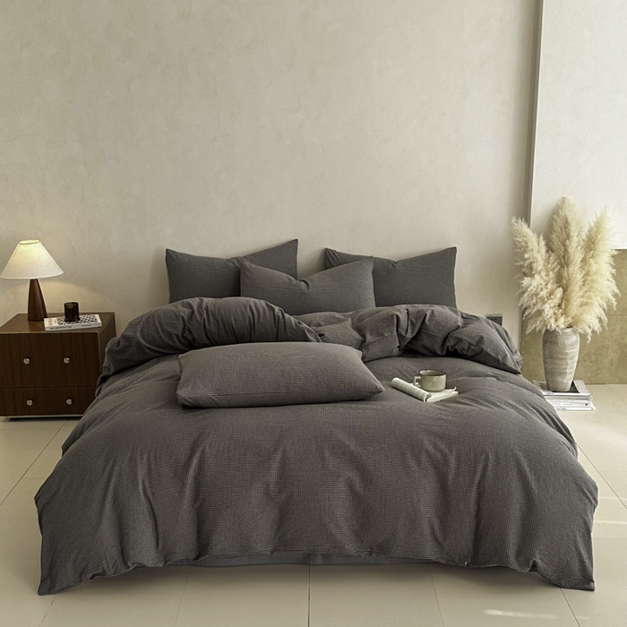 91家纺网 家纺一手货源 找家纺 （总）ab家纺 2026新款色织水洗棉全棉四件套