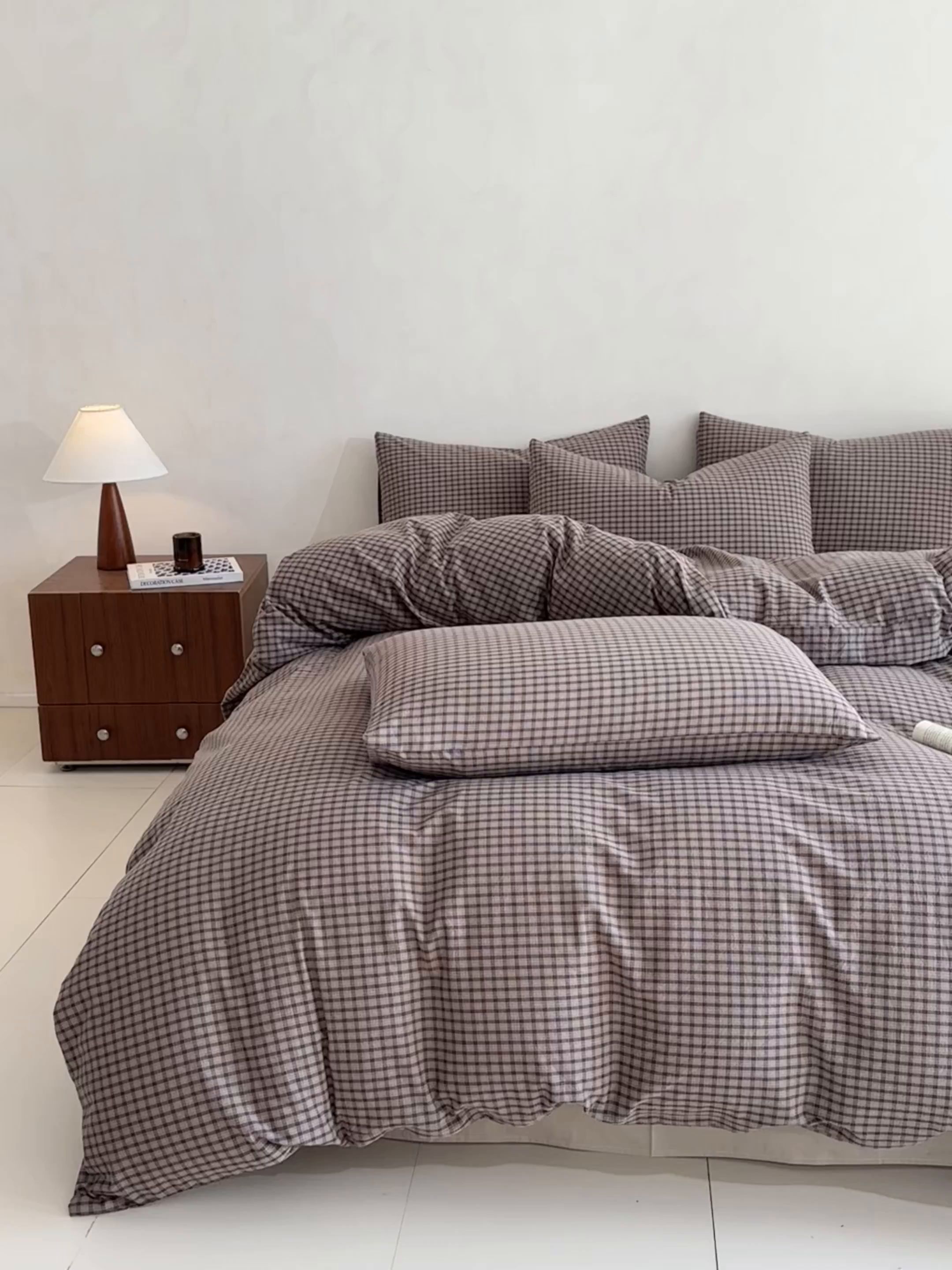 91家纺网 家纺一手货源 找家纺 ab家纺 2026新款色织水洗棉全棉四件套 空野-灰粽