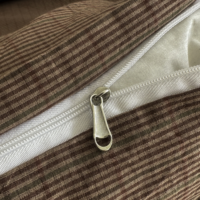 91家纺网 家纺一手货源 找家纺 ab家纺 2026新款色织水洗棉全棉四件套 山柚-棕