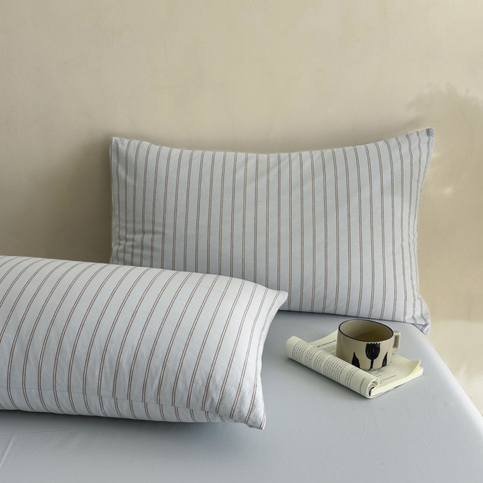 91家纺网 家纺一手货源 找家纺 ab家纺 2026新款色织水洗棉全棉四件套 双条-蓝