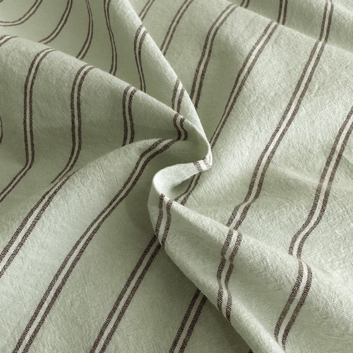 91家纺网 家纺一手货源 找家纺 ab家纺 2026新款色织水洗棉全棉四件套 双条-绿