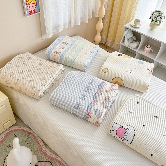 91家纺网 家纺一手货源 找家纺 妮可 2026新款热款花型印花全棉夹棉多功能床垫-床盖 组合图