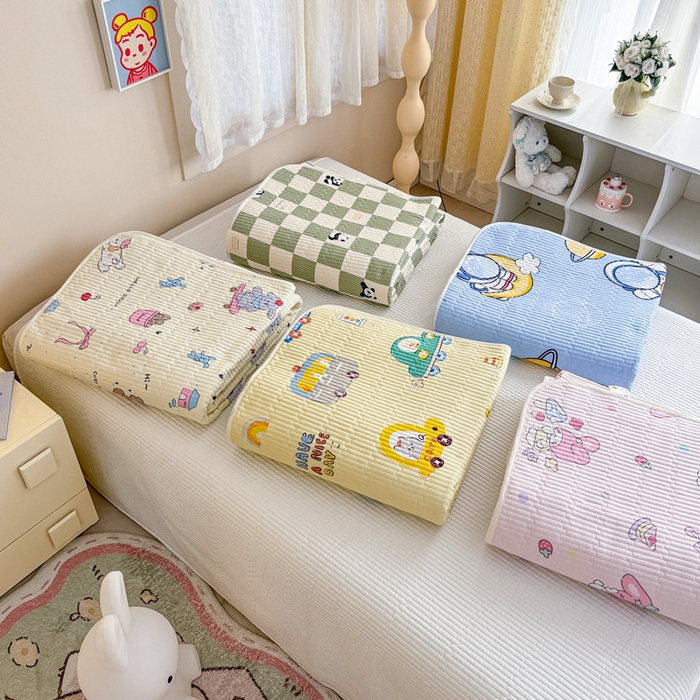 91家纺网 家纺一手货源 找家纺 妮可 2026新款热款花型印花全棉夹棉多功能床垫-床盖 组合图