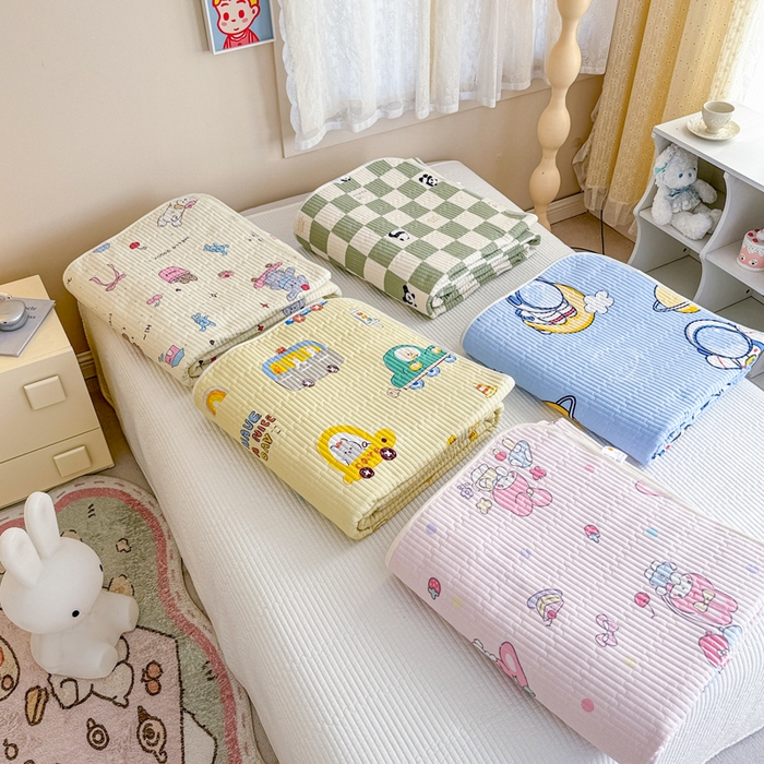 妮可 2026新款热款花型印花全棉夹棉多功能床垫-床盖 组合图
