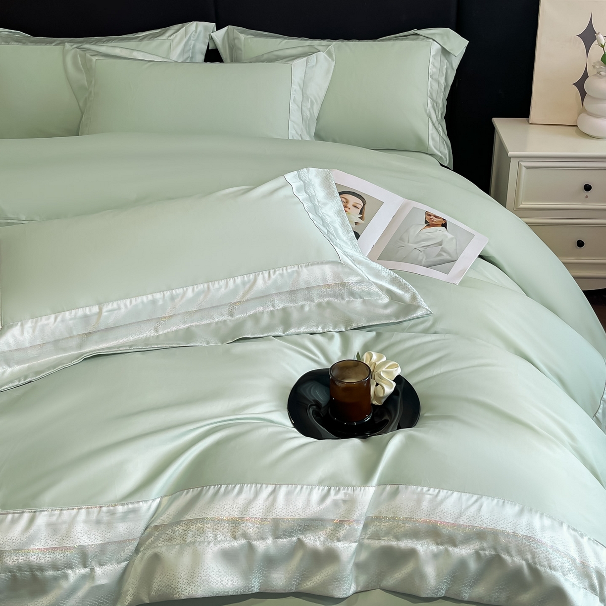 91家纺网 家纺一手货源 找家纺 （总）博纳家纺 2026新款亲肤棉高精密色织提花四件套-海棠（控价劵后198 严格按控价来）