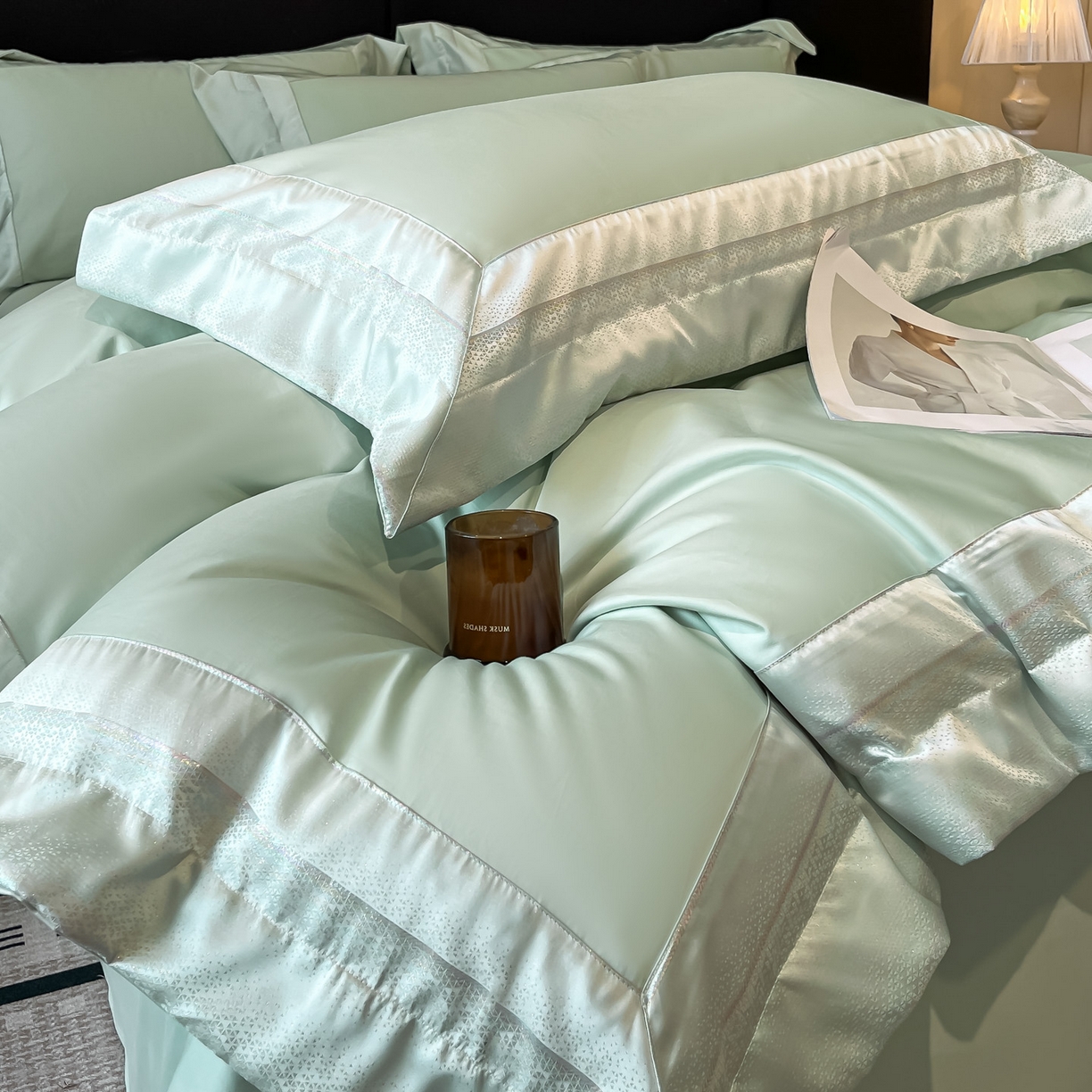 91家纺网 家纺一手货源 找家纺 （总）博纳家纺 2026新款亲肤棉高精密色织提花四件套-海棠（控价劵后198 严格按控价来）