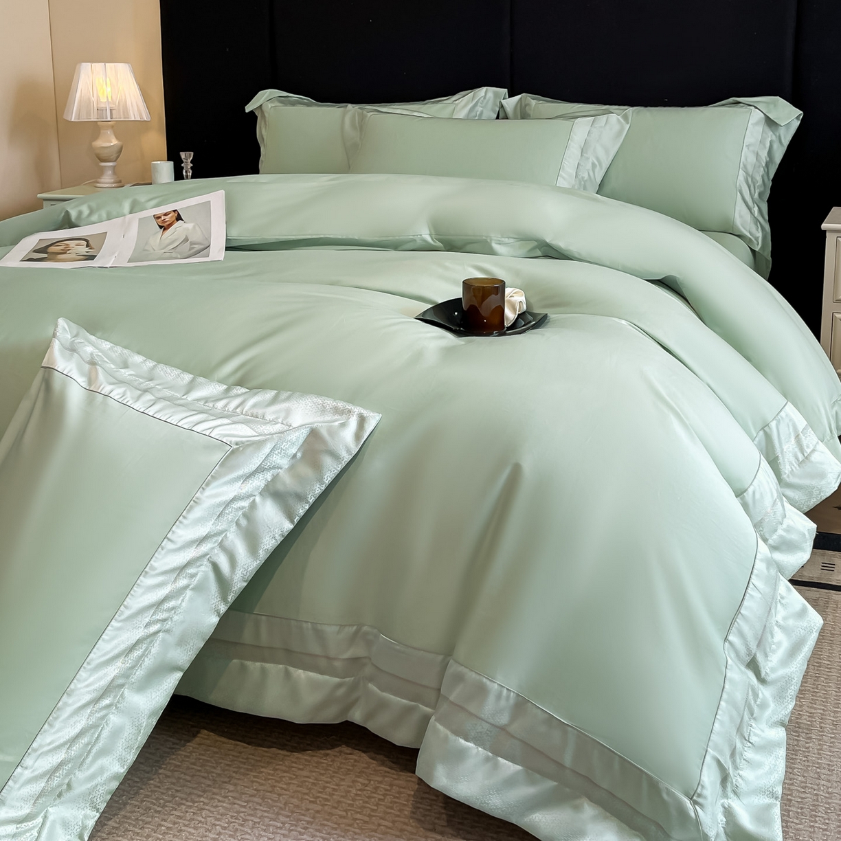 91家纺网 家纺一手货源 找家纺 （总）博纳家纺 2026新款亲肤棉高精密色织提花四件套-海棠（控价劵后198 严格按控价来）