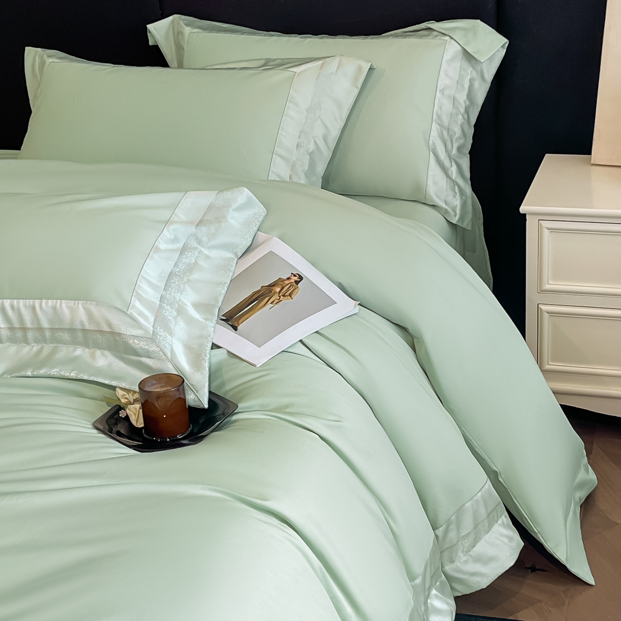 91家纺网 家纺一手货源 找家纺 （总）博纳家纺 2026新款亲肤棉高精密色织提花四件套-海棠（控价劵后198 严格按控价来）