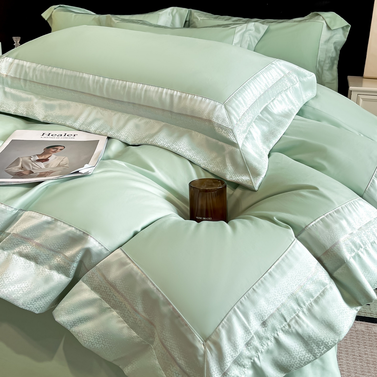 91家纺网 家纺一手货源 找家纺 （总）博纳家纺 2026新款亲肤棉高精密色织提花四件套-海棠（控价劵后198 严格按控价来）