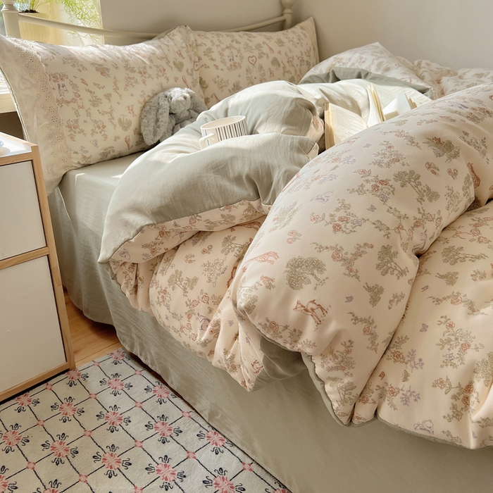 91家纺网 家纺一手货源 找家纺 （总）慕澄家纺 2026新款小清新印花水洗棉床盖单品床盖床盖单件