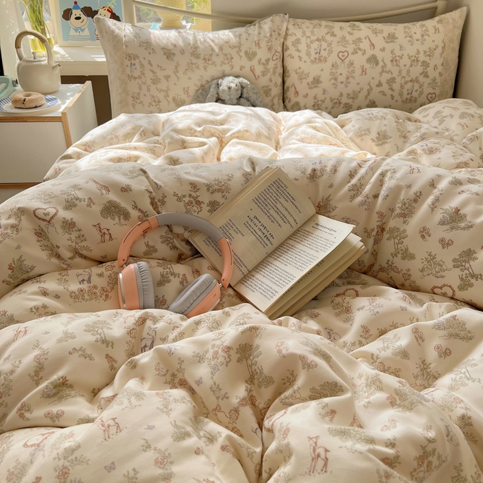 91家纺网 家纺一手货源 找家纺 （总）慕澄家纺 2026新款双层纱针织棉蕾丝花边四件套