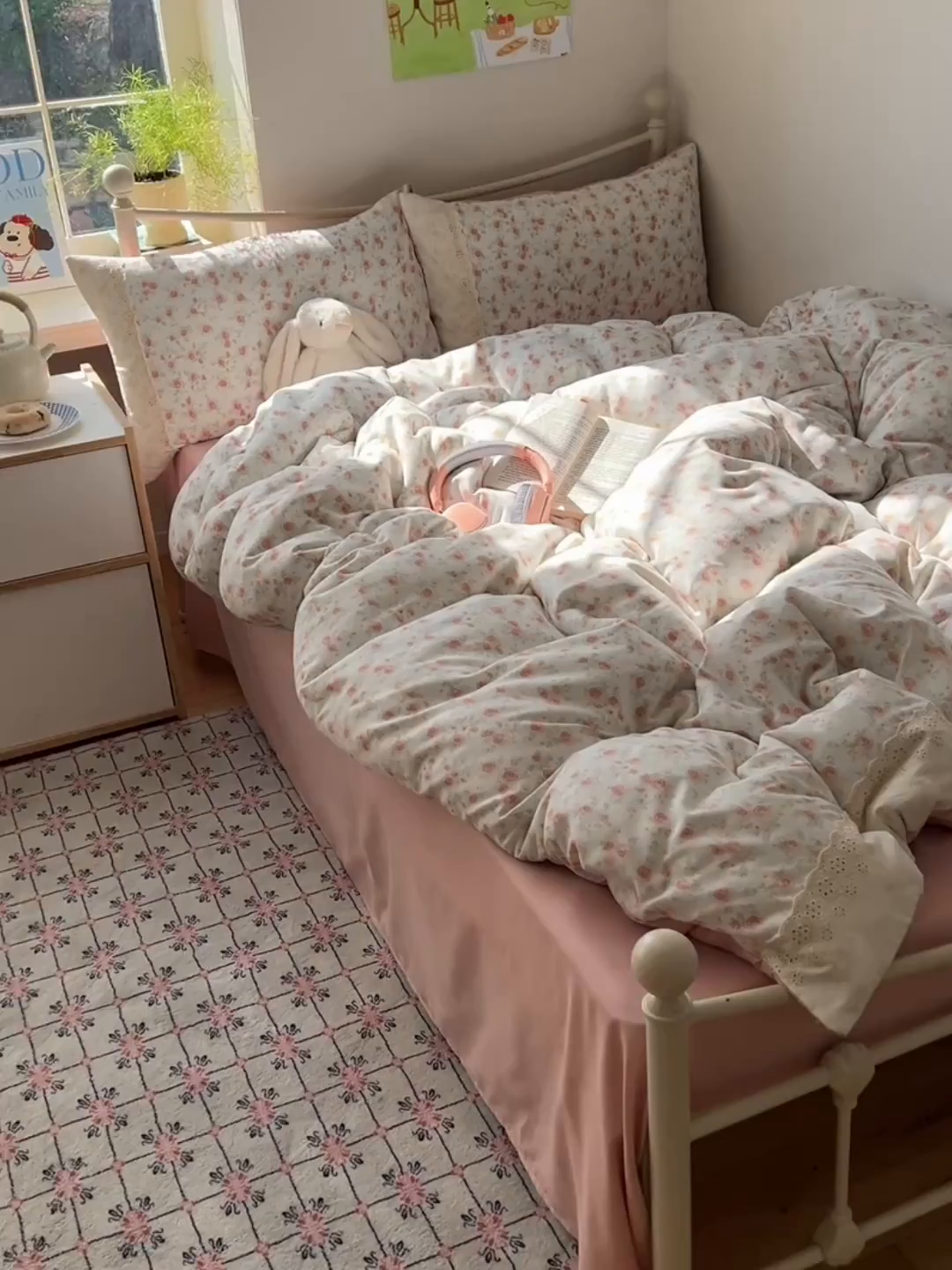 91家纺网 家纺一手货源 找家纺 慕澄家纺 2026新款双层纱针织棉蕾丝花边四件套 温婉