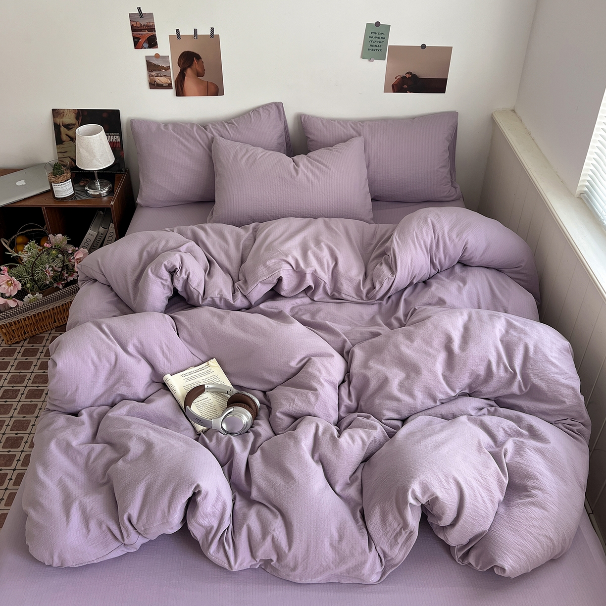 91家纺网 家纺一手货源 找家纺 （总）花伞家居 2026直播网销斜纹加厚磨毛印花植物羊绒四件套（更多花型见二链接）