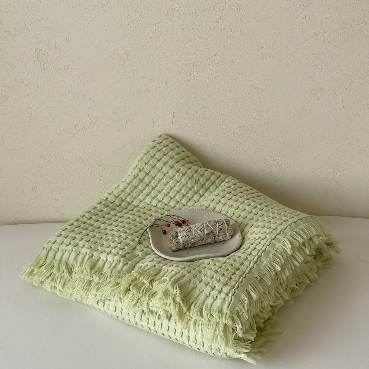 91家纺网 家纺一手货源 找家纺 例外 2026春夏新款华夫格流苏毯毯子多功能盖毯（会员-5） 组合图仅供展示不可下单