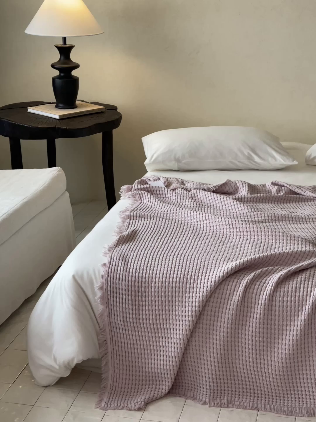 91家纺网 家纺一手货源 找家纺 例外 2026春夏新款华夫格流苏毯毯子多功能盖毯（会员-5） 秋月紫