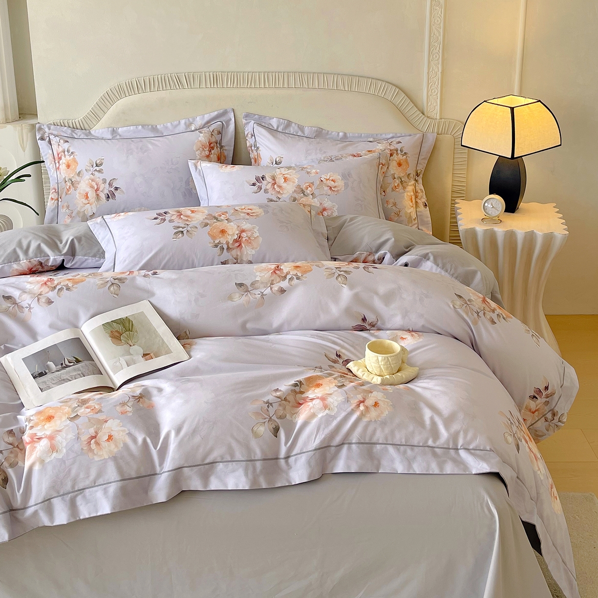 91家纺网 家纺一手货源 找家纺 焱博家纺 2026新款A类加厚全棉13376印花四件套 花信风吟