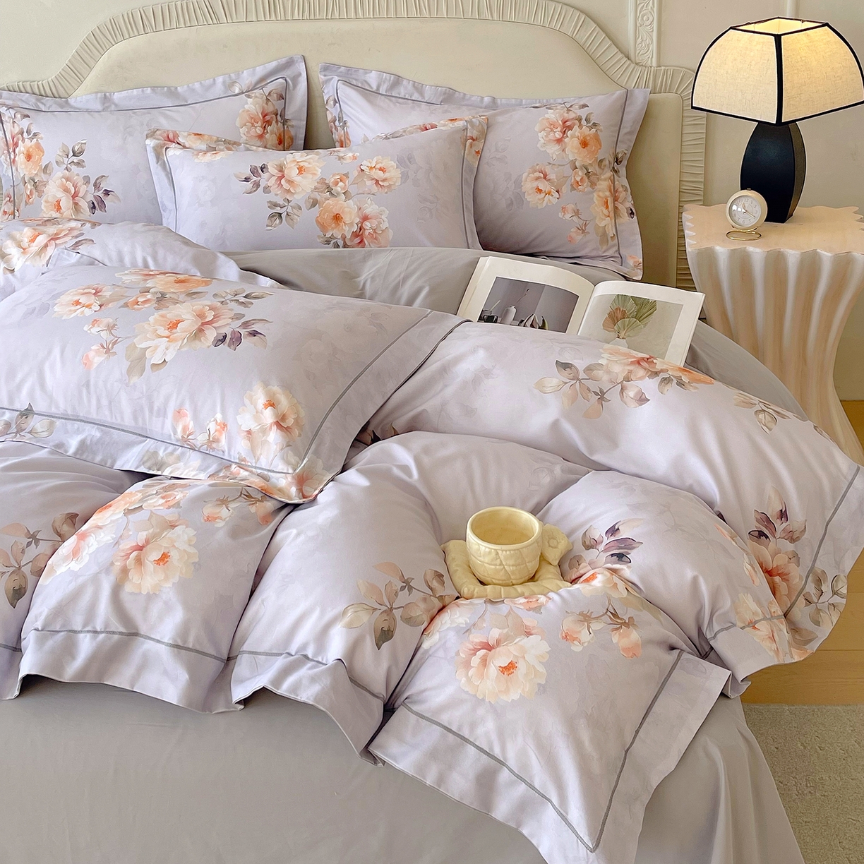 91家纺网 家纺一手货源 找家纺 焱博家纺 2026新款A类加厚全棉13376印花四件套 花信风吟