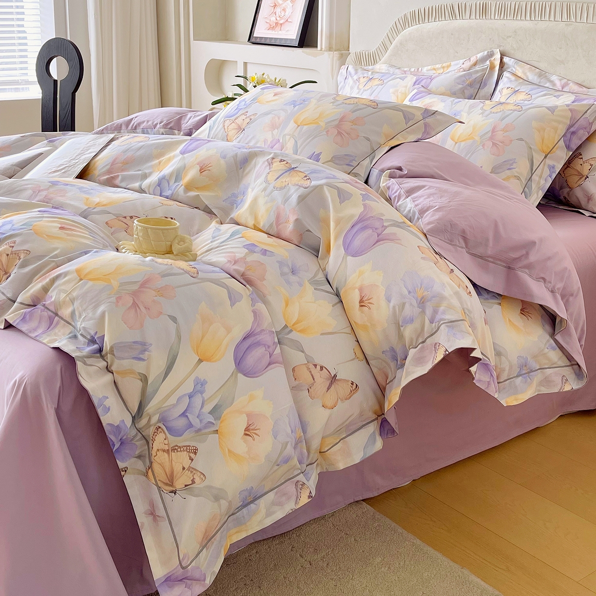 91家纺网 家纺一手货源 找家纺 焱博家纺 2026新款A类加厚全棉13376印花四件套 郁金花香