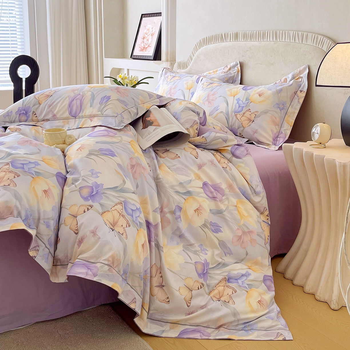 91家纺网 家纺一手货源 找家纺 焱博家纺 2026新款A类加厚全棉13376印花四件套 郁金花香