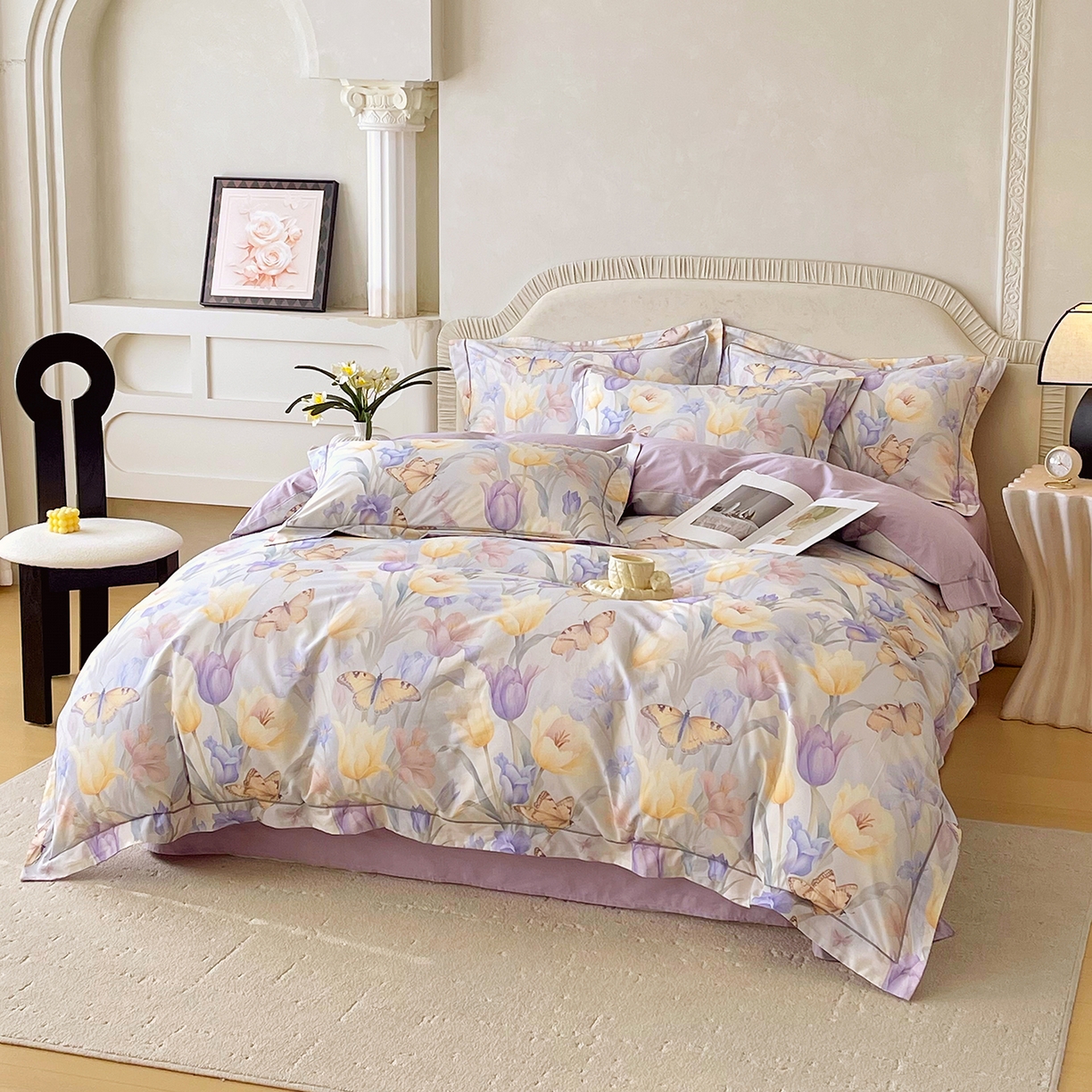 91家纺网 家纺一手货源 找家纺 焱博家纺 2026新款A类加厚全棉13376印花四件套 郁金花香