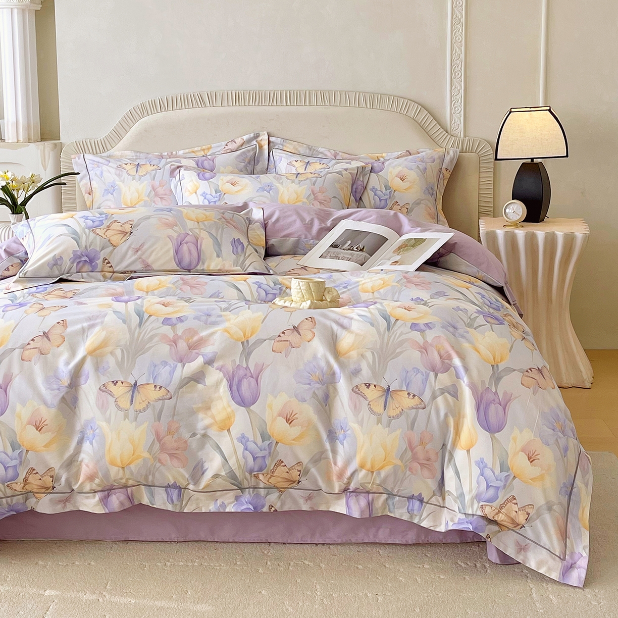 91家纺网 家纺一手货源 找家纺 焱博家纺 2026新款A类加厚全棉13376印花四件套 郁金花香