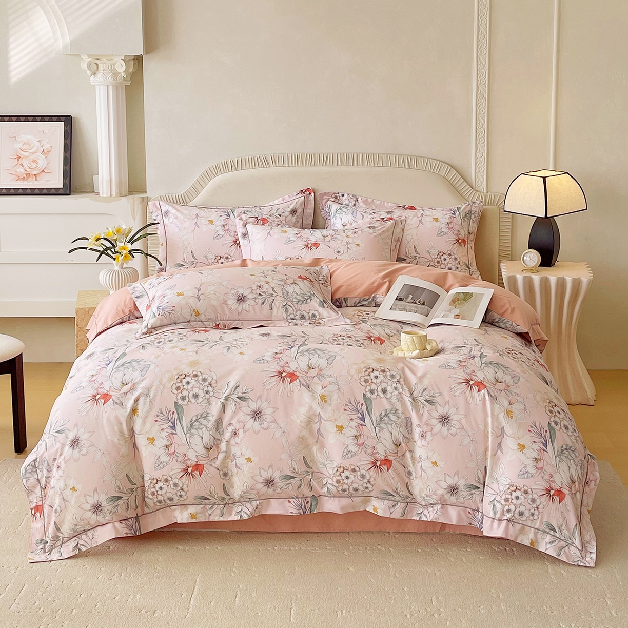 91家纺网 家纺一手货源 找家纺 焱博家纺 2026新款A类加厚全棉13376印花四件套 诗意漫步