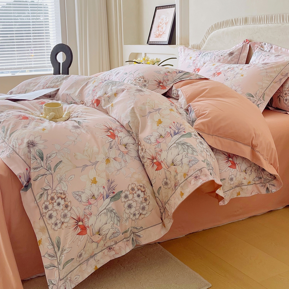 91家纺网 家纺一手货源 找家纺 焱博家纺 2026新款A类加厚全棉13376印花四件套 诗意漫步