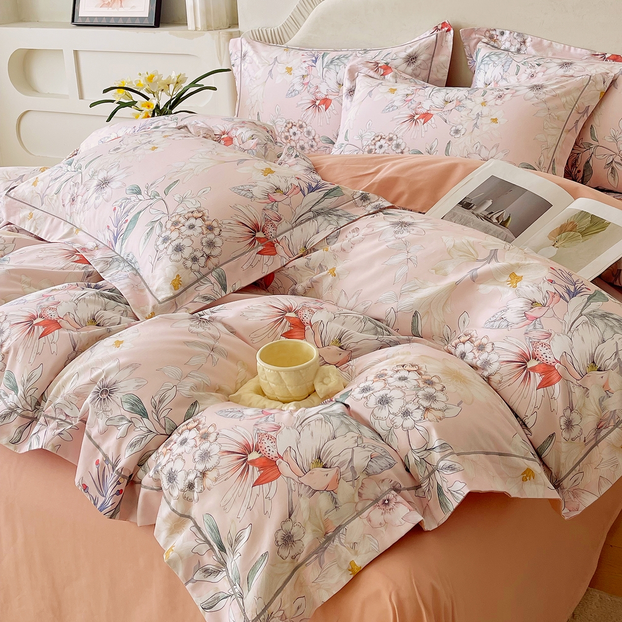 91家纺网 家纺一手货源 找家纺 焱博家纺 2026新款A类加厚全棉13376印花四件套 诗意漫步