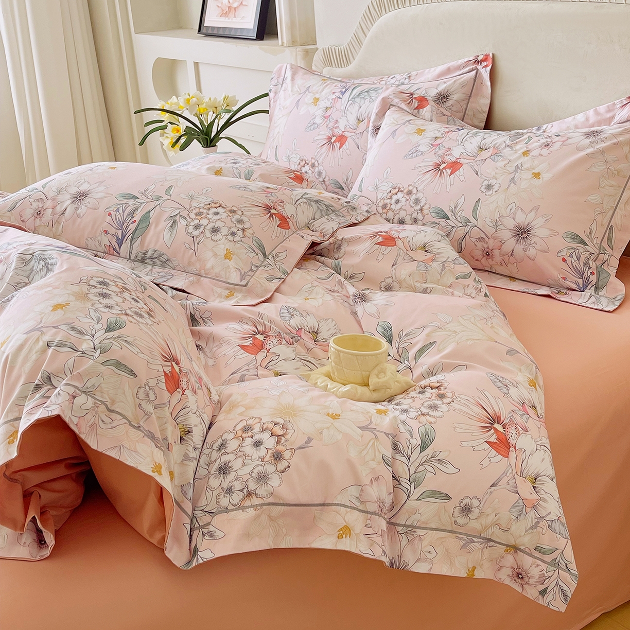 91家纺网 家纺一手货源 找家纺 焱博家纺 2026新款A类加厚全棉13376印花四件套 诗意漫步