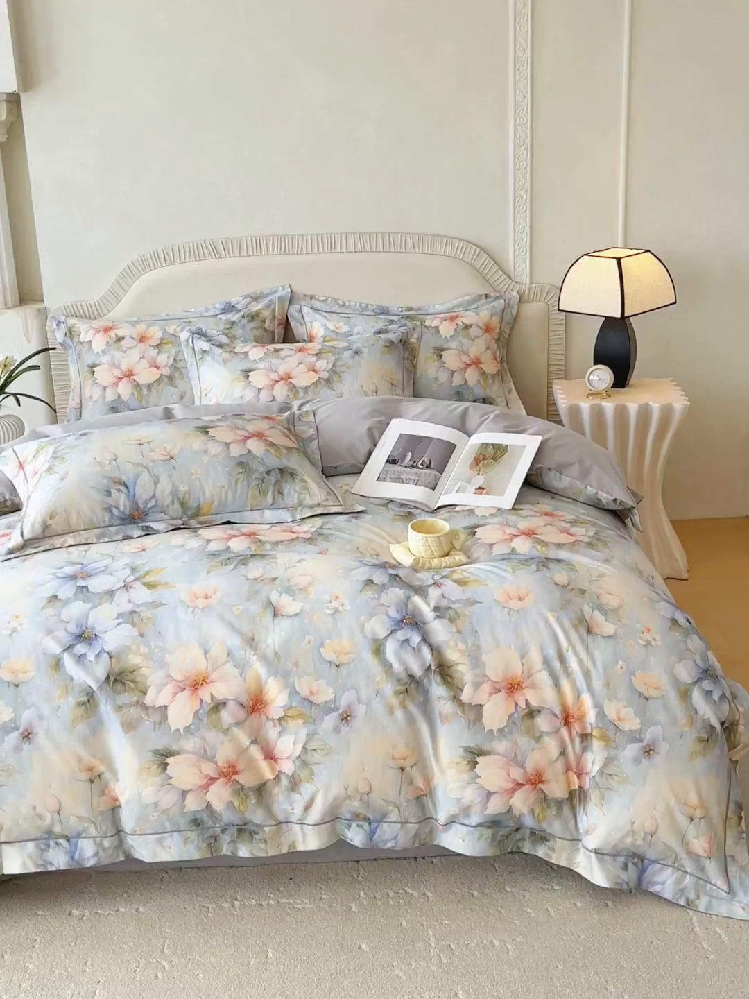 91家纺网 家纺一手货源 找家纺 焱博家纺 2026新款A类加厚全棉13376印花四件套 陌上烟雨