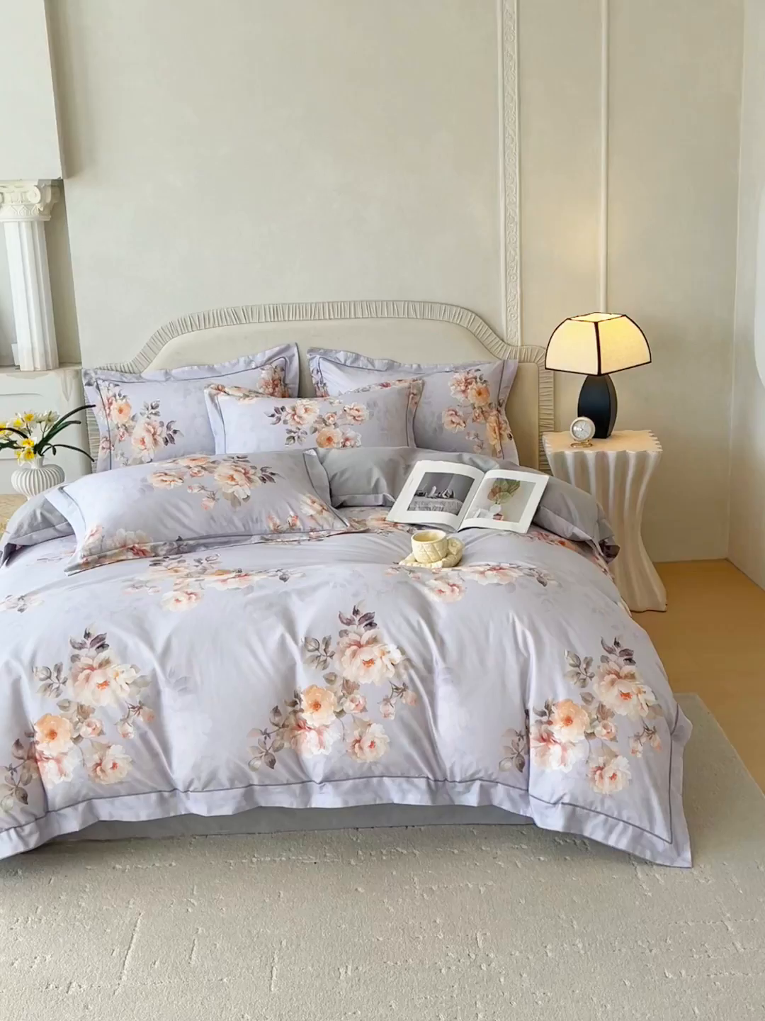 91家纺网 家纺一手货源 找家纺 焱博家纺 2026新款A类加厚全棉13376印花四件套 花信风吟