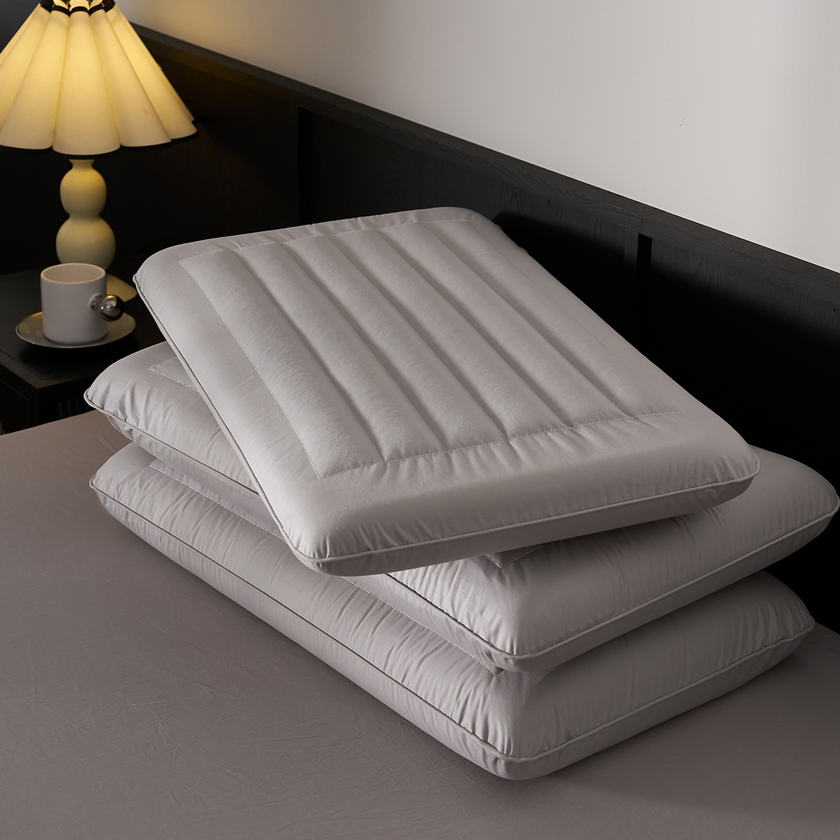 91家纺网 家纺一手货源 找家纺 乐可 2026新款全棉记忆枕荞麦枕零压草本枕枕头枕芯 零压草本枕-灰6cm